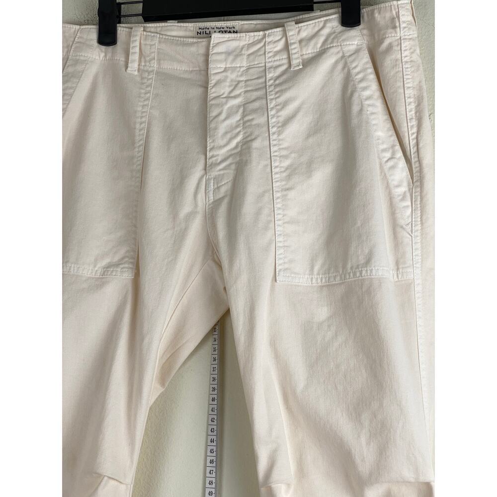 Nili Lotan Cropped Military Pants Eggshell Utility Cotton Stretch Size 6 - Picture 11 of 16